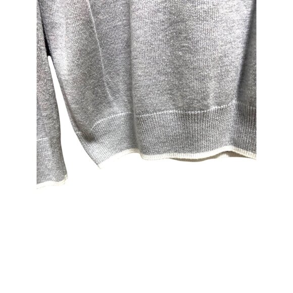Rachel Zoe Good Vibes Embroidered Cashmere Blend Sweater Gray Size L Minimalist - Picture 8 of 12